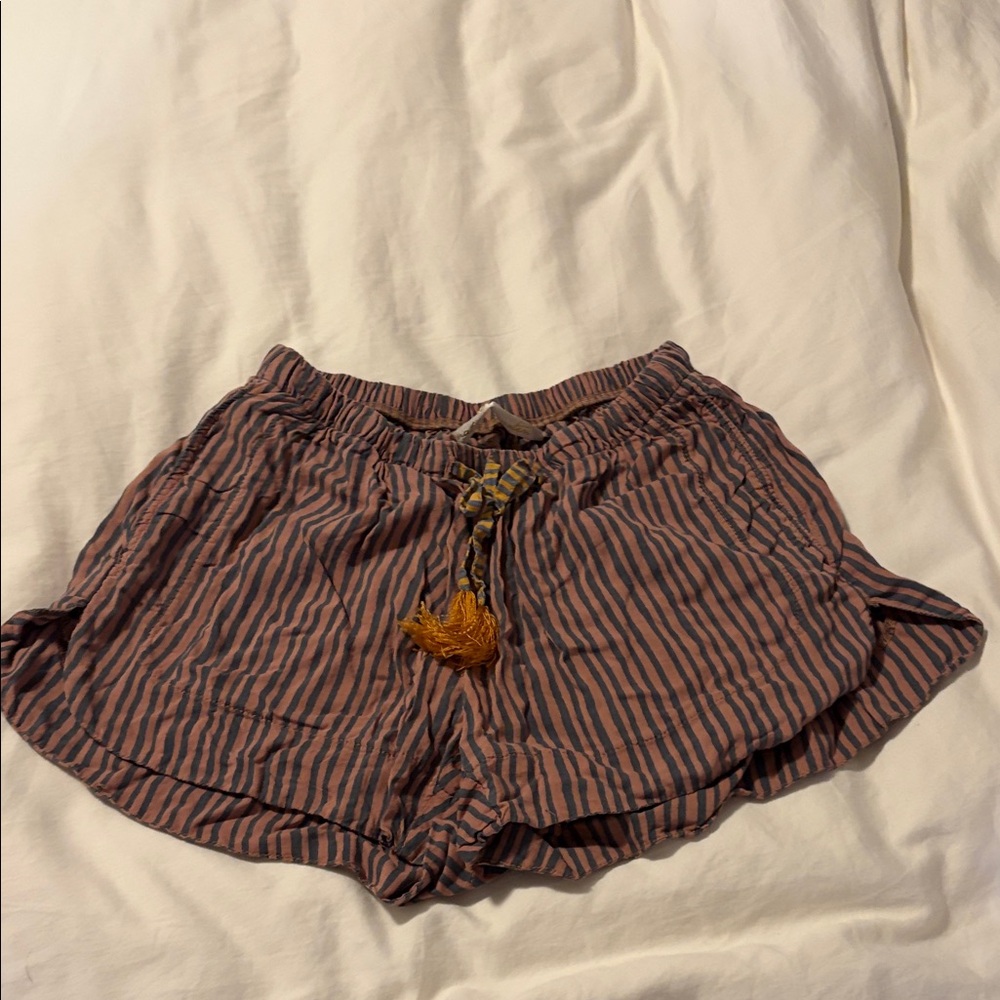 Natalie Martin Striped Shorts in Brown and Black